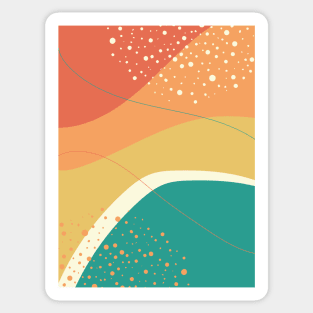 Modern Abstract Organic Shapes in Yellow, Orange and Teal Sticker